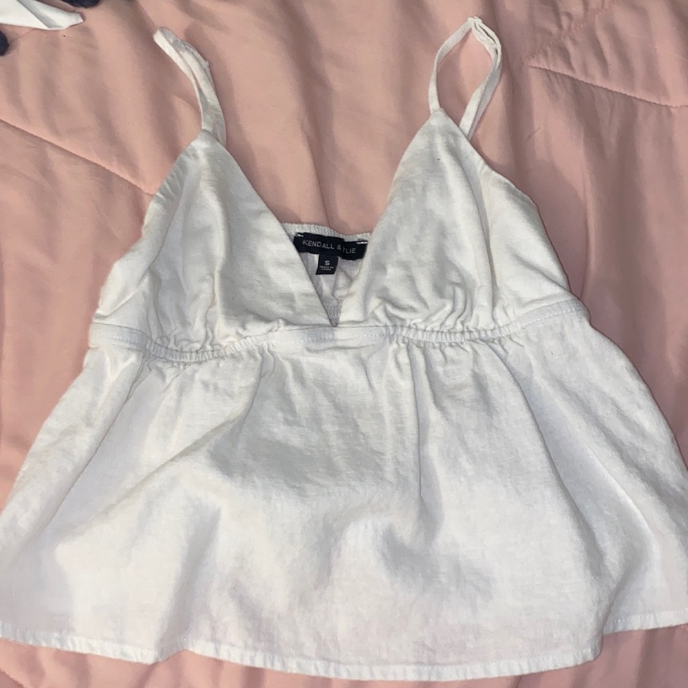 White cropped top